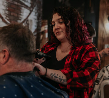 Ariella Blayer, barber at Outlaw Barber Company Goose Creek