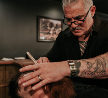 Baron Auntie Miller, barber at Outlaw Barber Company Summerville